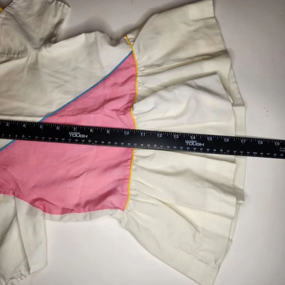 VTG 80s Precious Originals Colorblock Drop Waist dress Girls 12 Months Baby